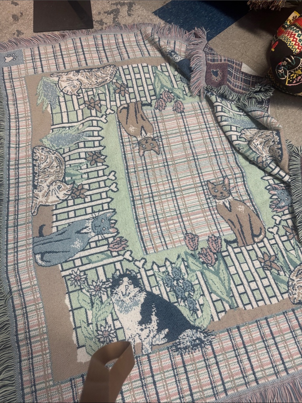 cat tapestry blanket